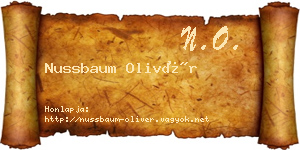 Nussbaum Olivér névjegykártya